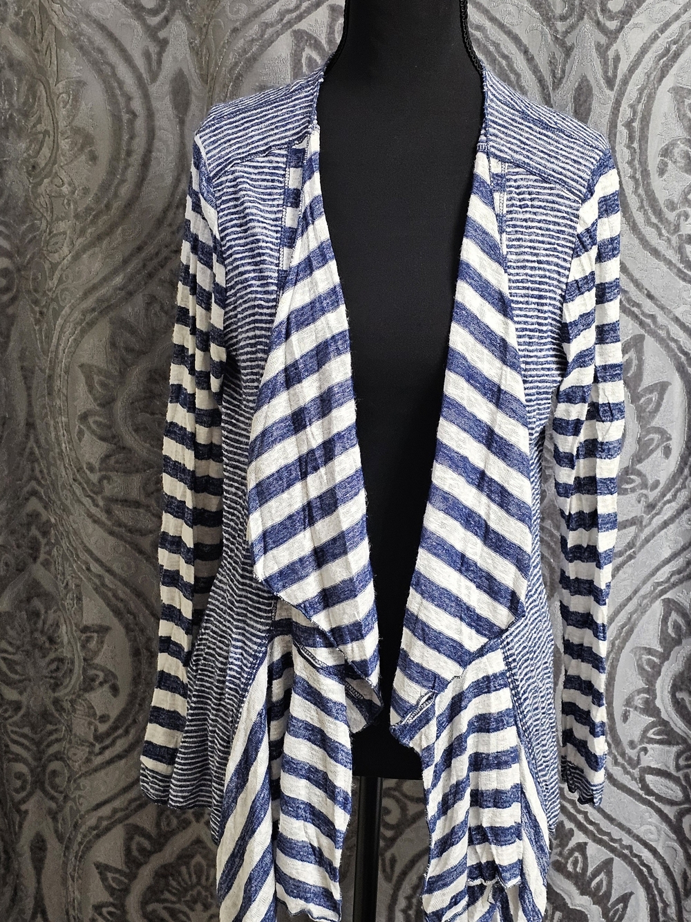 4 x $15 Striped Navy & White Open-Front Women's Cardigan